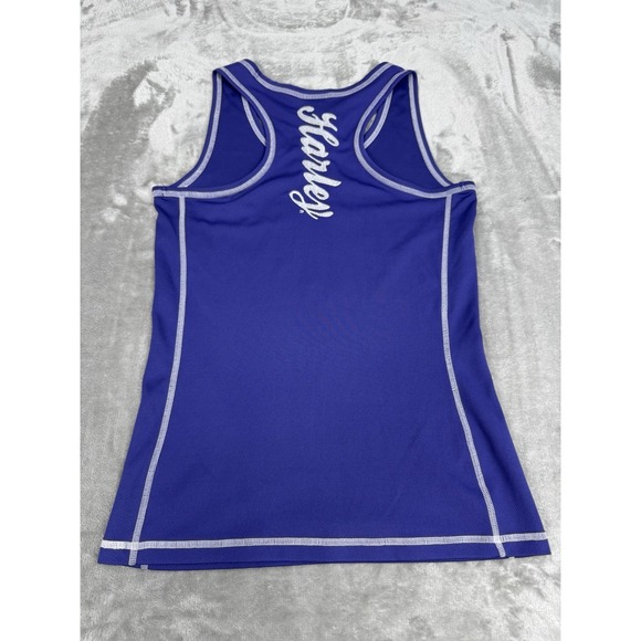 Harley Davidson Purple Tank Top Womens Small S Logo Embroidered Motorcycle Biker - Picture 5 of 7